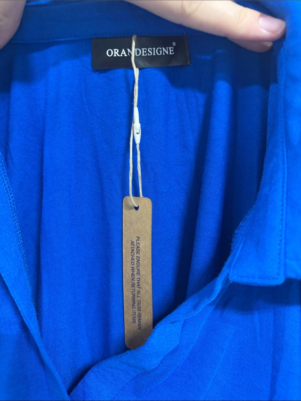 Orandesigne Women's Button-Down Shirt in Bright Blue
